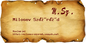 Milosev Szórád névjegykártya